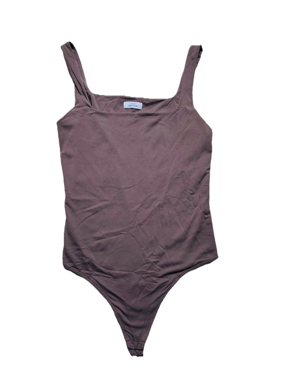 BABATON By Aritzia Mocha Brown Contour Square Neck Bodysuit XL